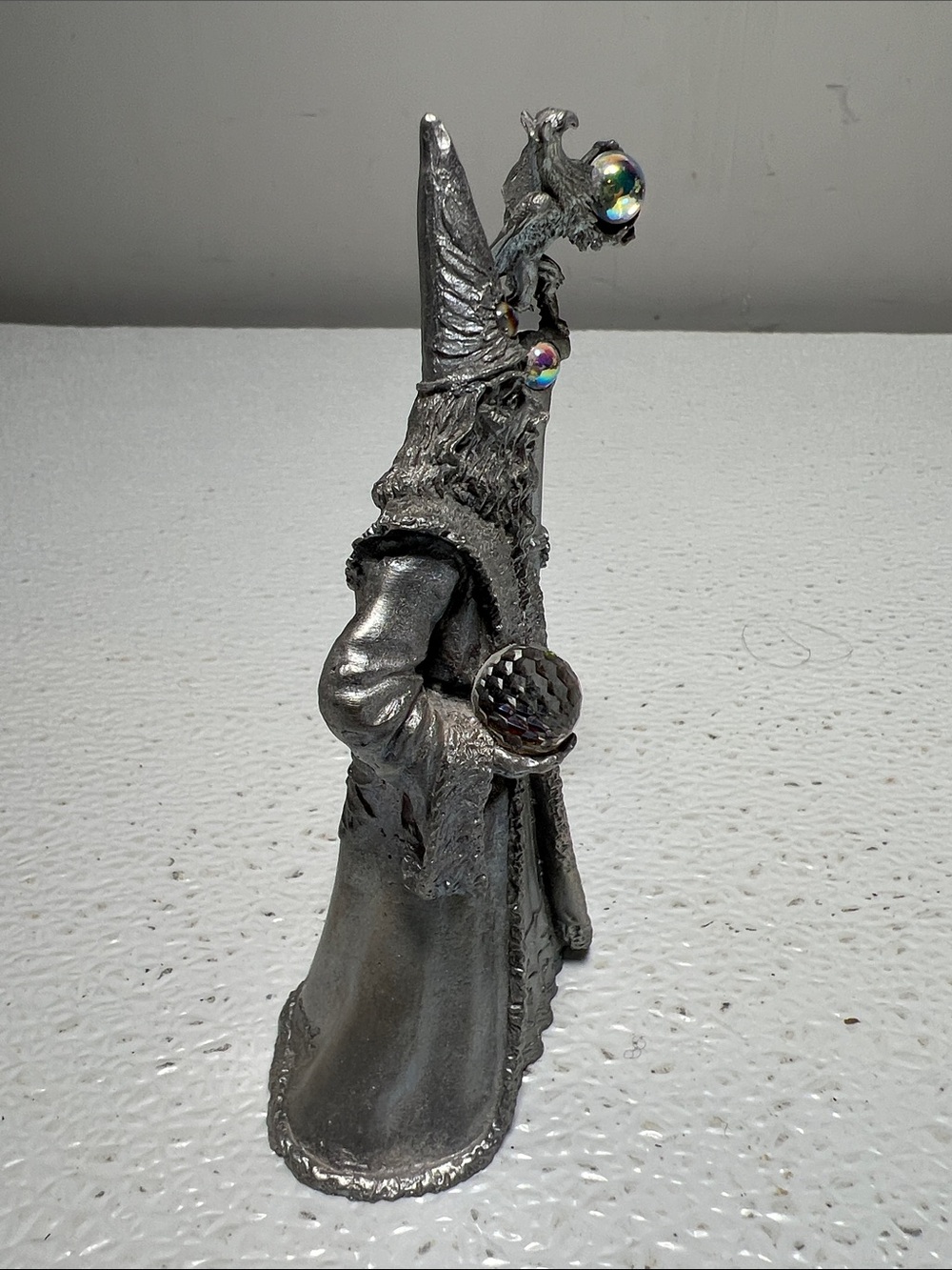 Perth Pewter Wizard Figurine 1990 by Ray Lamb Rare 3 Crystals - Picture 5 of 9